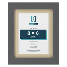 Dark Grey 10 x 8 inch picture frame with an ivory mount for an 8 x 6 inch photo