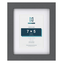Dark Grey 10 x 8 inch picture frame with a white mount for a 7 x 5 inch photo