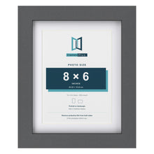 Dark Grey 10 x 8 inch picture frame with a white mount for a 8 x 6 inch photo