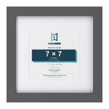 Dark Grey 11 x 11 inch picture frame with a white mount for a 7 x 7 inch photo