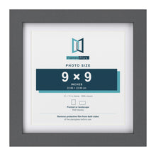 Dark Grey 11 x 11 inch picture frame with a white mount for a 9 x 9 inch photo