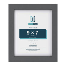 Dark Grey 11 x 9 inch picture frame with a white mount for a 9 x 7 inch photo