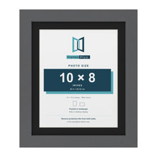 Dark Grey 12 x 10 inch picture frame with a black mount for a 10 x 8 inch photo