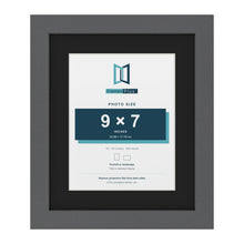 Dark Grey 12 x 10 inch picture frame with a black mount for a 9 x 7 inch photo