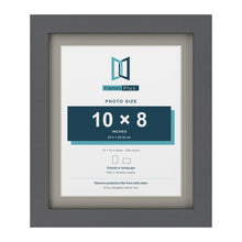 Dark Grey 12 x 10 inch picture frame with a Dawn Grey mount for a 10 x 8 inch photo