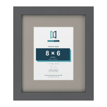 Dark Grey 12 x 10 inch picture frame with a Dawn Grey mount for an 8 x 6 inch photo