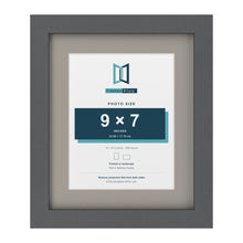 Dark Grey 12 x 10 inch picture frame with a Dawn Grey mount for a 9 x 7 inch photo