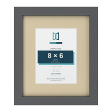 Dark Grey 12 x 10 inch picture frame with an ivory mount for an 8 x 6 inch photo
