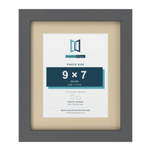 Dark Grey 12 x 10 inch picture frame with an ivory mount for a 9 x 7 inch photo