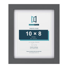 Dark Grey 12 x 10 inch picture frame with a white mount for a 10 x 8 inch photo