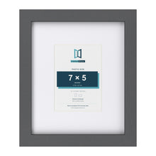 Dark Grey 12 x 10 inch picture frame with a white mount for a 7 x 5 inch photo