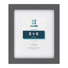 Dark Grey 12 x 10 inch picture frame with a white mount for a 8 x 6 inch photo