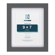 Dark Grey 12 x 10 inch picture frame with a white mount for a 9 x 7 inch photo