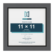 Dark Grey 12 x 12 inch picture frame with a black mount for an 11 x 11 inch photo