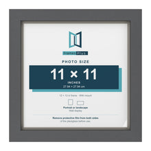 Dark Grey 12 x 12 inch picture frame with a Dawn Grey mount for an 11 x 11 inch photo