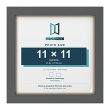 Dark Grey 12 x 12 inch picture frame with an ivory mount for an 11 x 11 inch photo