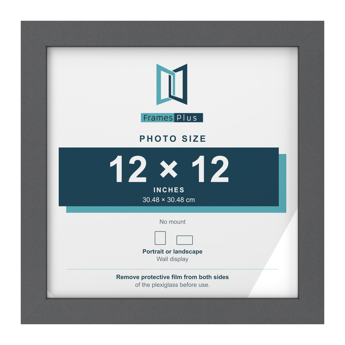 Dark Grey picture frame for a 12 x 12 inch photo