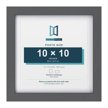 Dark Grey 12 x 12 inch picture frame with a white mount for a 10 x 10 inch photo