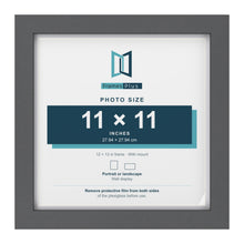 Dark Grey 12 x 12 inch picture frame with a white mount for a 11 x 11 inch photo
