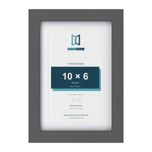 Dark Grey 12 x 8 inch picture frame with a white mount for a 10 x 6 inch photo