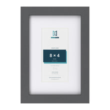 Dark Grey 12 x 8 inch picture frame with a white mount for an 8 x 4 inch photo
