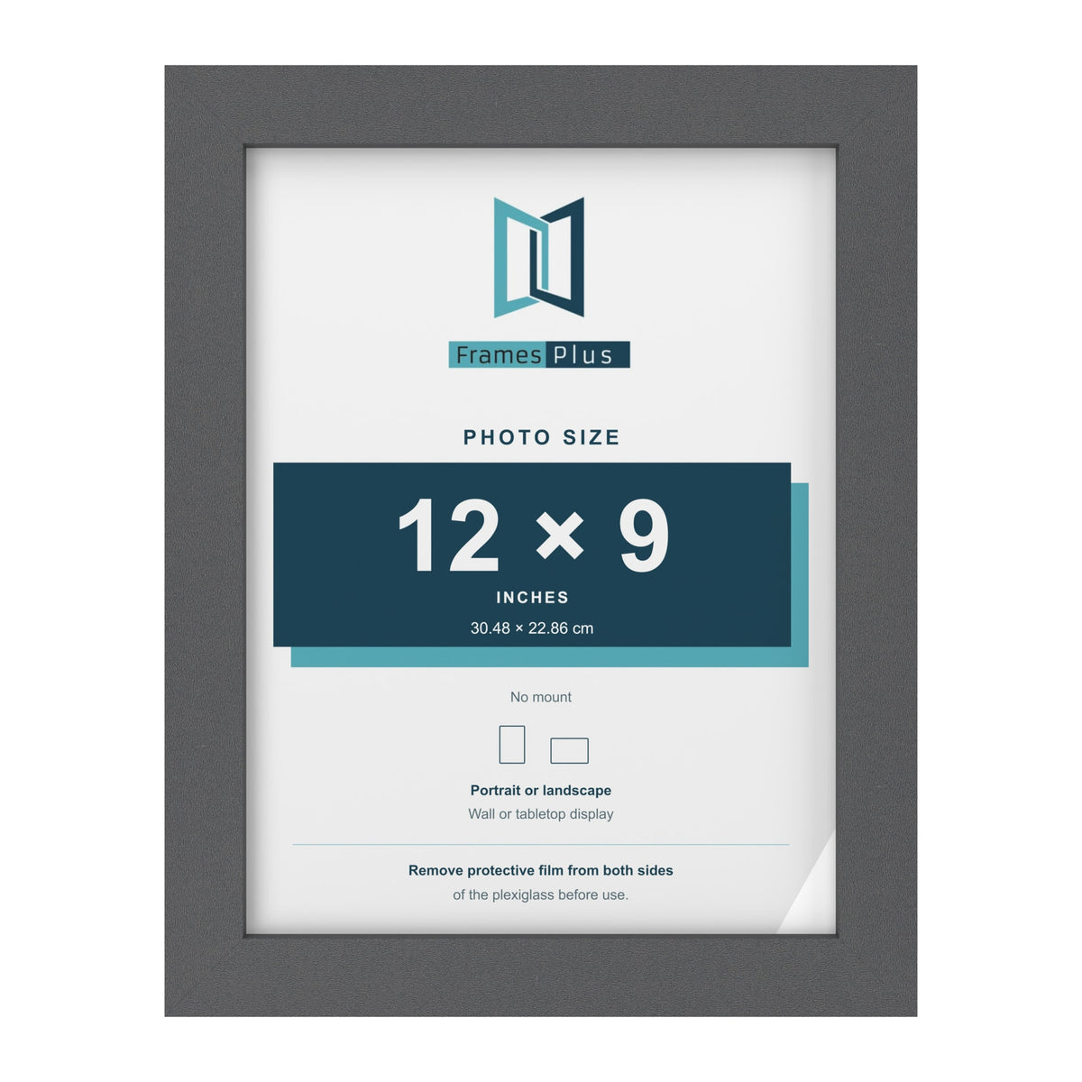 Dark Grey picture frame for a 12 x 9 inch photo