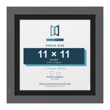 Dark Grey 13 x 13 inch picture frame with a black mount for an 11 x 11 inch photo