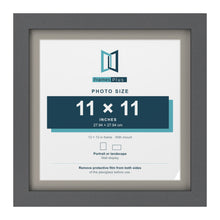Dark Grey 13 x 13 inch picture frame with a Dawn Grey mount for an 11 x 11 inch photo