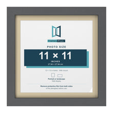 Dark Grey 13 x 13 inch picture frame with an ivory mount for an 11 x 11 inch photo