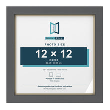 Dark Grey 13 x 13 inch picture frame with an ivory mount for a 12 x 12 inch photo