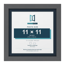 Dark Grey 13 x 13 inch picture frame with a Pacific Blue mount for an 11 x 11 inch photo
