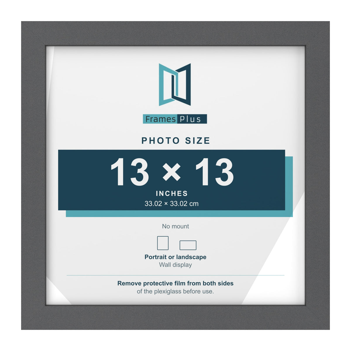 Dark Grey picture frame for a 13 x 13 inch photo