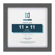 Dark Grey 13 x 13 inch picture frame with a white mount for a 11 x 11 inch photo