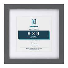 Dark Grey 13 x 13 inch picture frame with a white mount for a 9 x 9 inch photo