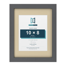 Dark Grey 14 x 11 inch picture frame with an ivory mount for a 10 x 8 inch photo