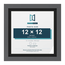 Dark Grey 14 x 14 inch picture frame with a black mount for a 12 x 12 inch photo