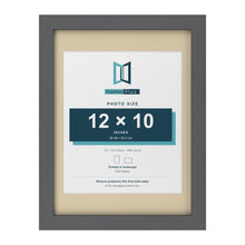 Dark Grey 16 x 12 inch picture frame with an ivory mount for a 12 x 10 inch photo