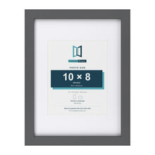 Dark Grey 16 x 12 inch picture frame with a white mount for a 10 x 8 inch photo