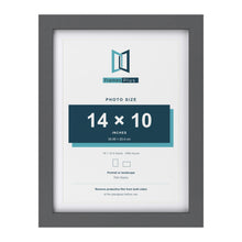 Dark Grey 16 x 12 inch picture frame with a white mount for a 14 x 10 inch photo
