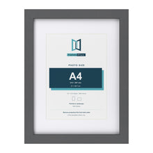 Dark Grey 16 x 12 inch picture frame with a white mount for an A4 photo