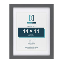 Dark Grey 18 x 14 inch picture frame with a white mount for a 14 x 11 inch photo