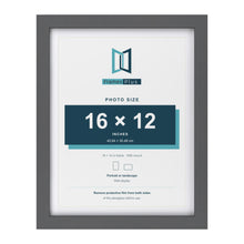 Dark Grey 18 x 14 inch picture frame with a white mount for a 16 x 12 inch photo