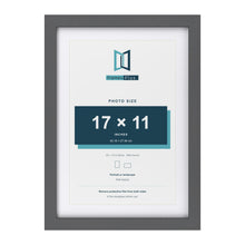 Dark Grey 20 x 14 inch picture frame with a white mount for a 17 x 11 inch photo