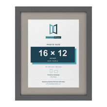 Dark Grey 20 x 16 inch picture frame with a Dawn Grey mount for a 16 x 12 inch photo
