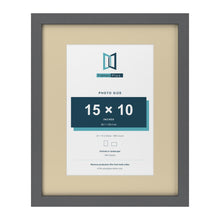 Dark Grey 20 x 16 inch picture frame with an ivory mount for a 15 x 10 inch photo