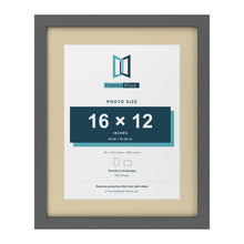 Dark Grey 20 x 16 inch picture frame with an ivory mount for a 16 x 12 inch photo