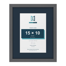 Dark Grey 20 x 16 inch picture frame with a Pacific Blue mount for a 15 x 10 inch photo