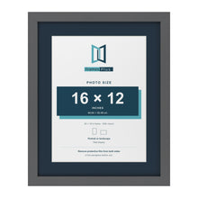 Dark Grey 20 x 16 inch picture frame with a Pacific Blue mount for a 16 x 12 inch photo