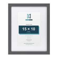 Dark Grey 20 x 16 inch picture frame with a white mount for a 15 x 10 inch photo