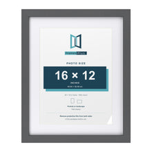 Dark Grey 20 x 16 inch picture frame with a white mount for a 16 x 12 inch photo